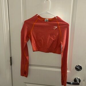 Orange/pink long sleeve GymShark work out top